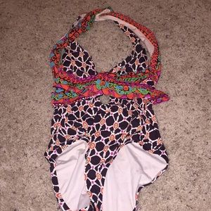 Designer one piece swimsuit